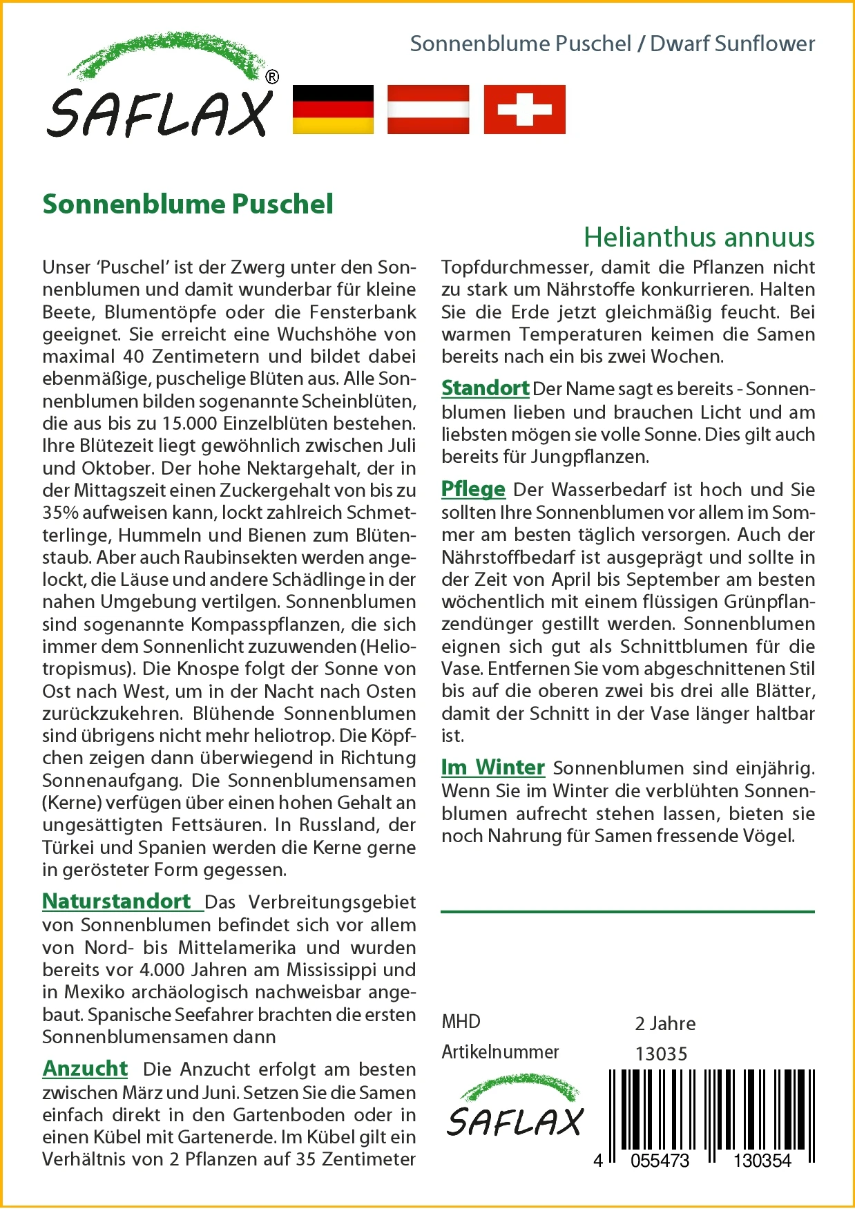 Sonnenblume Puschel | Sonnenblumensamen Von Saflax 3 Sonnenblume Puschel | Sonnenblumensamen Von Saflax