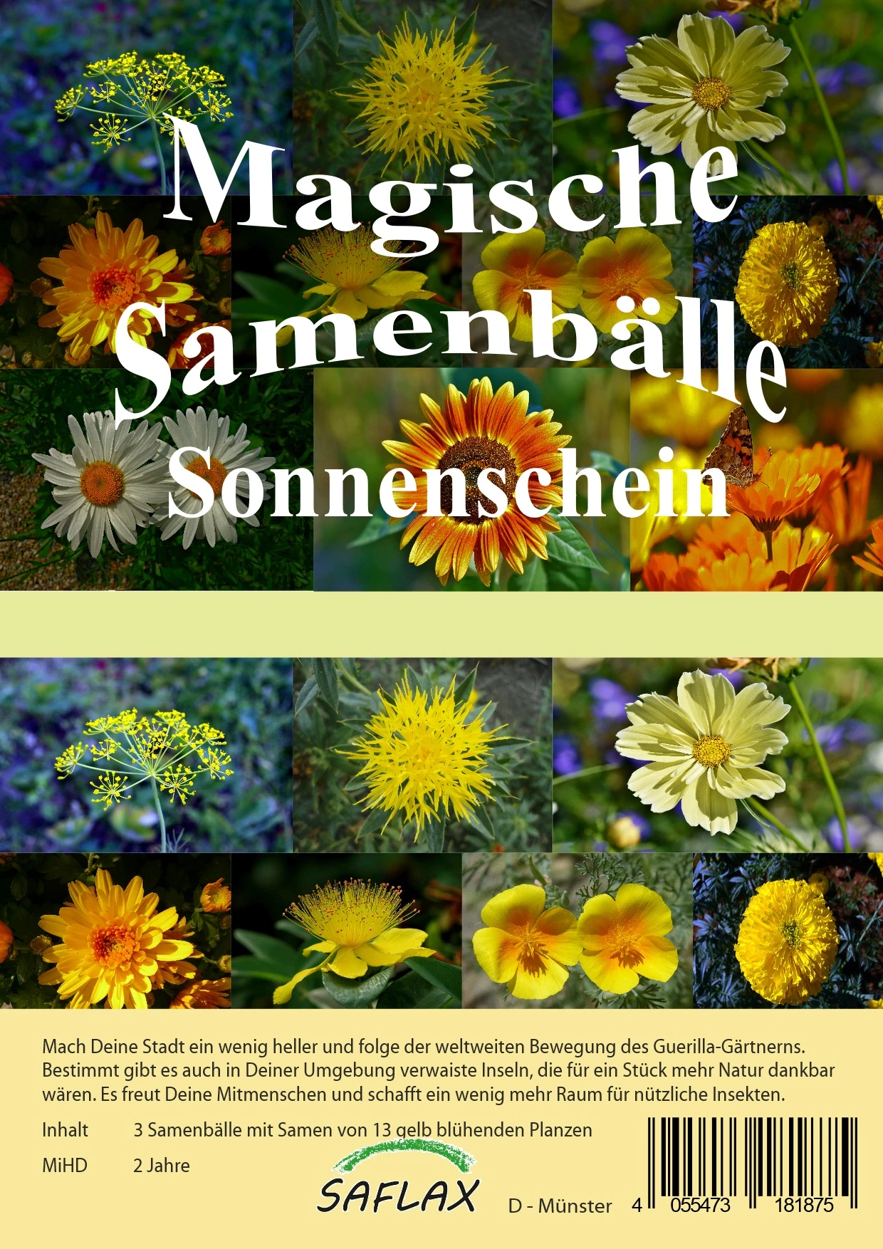 Samenbälle Sonnenschein (3 Stück) | Blumensamenmischung Von Saflax 4 Samenbälle Sonnenschein (3 Stück) | Blumensamenmischung Von Saflax – Bild 2