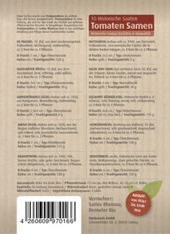 Tomatensamen 10 Alte Sorten Set | BIO Gemüsesamen-Sets Von Biobalu 9 Tomatensamen 10 Alte Sorten Set | BIO Gemüsesamen-Sets Von Biobalu -Pegasu Samen Geschaft 550612 BIO Tomatensamen 10 Alte Sorten Set BB1006 1
