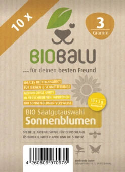 Sonnenblumen (10 Stück) | BIO Sonnenblumensamen Von Biobalu -Pegasu Samen Geschaft 554555 BIO Sonnenblumen 10 Stueck BB1030 1