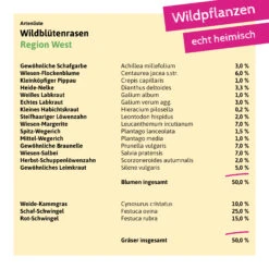 Wildblütenrasen West  (30 G) | Blumenrasen Von Tausende Gärten -Pegasu Samen Geschaft 554857 Wildbluetenrasen West 30 g 050 0030 2