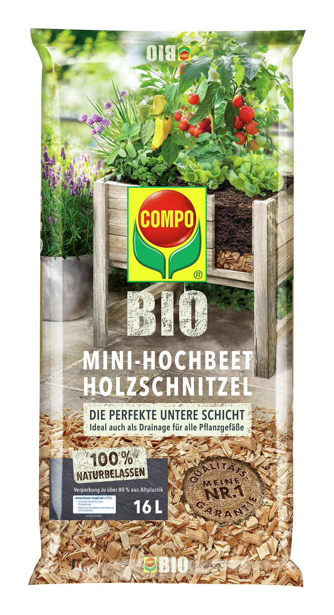 Mini-Hochbeet Holzschnitzel (16 L) | BIO Beethackschnitzel Von COMPO 3 Mini-Hochbeet Holzschnitzel (16 L) | BIO Beethackschnitzel Von COMPO