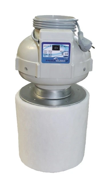 Ventilution PK Kombo-Kit, PK Rohrventilator 125 Two-Speed, 420 M³/h, PK-Carbon-Aktivkohlefilter 3 Ventilution PK Kombo-Kit, PK Rohrventilator 125 Two-Speed, 420 M³/h, PK-Carbon-Aktivkohlefilter