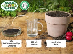 BIO Wasserspeicher Granulat | BIO Bodenbewässerung Von FLORTUS -Pegasu Samen Geschaft 560707 BIO Wasserspeicher Granulat 2000 0986 800g 5